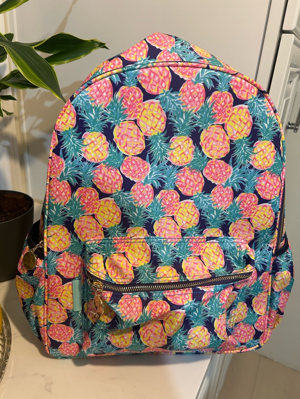 Simply Southern Pineapple Print Backpack in Pink, Yellow & Teal